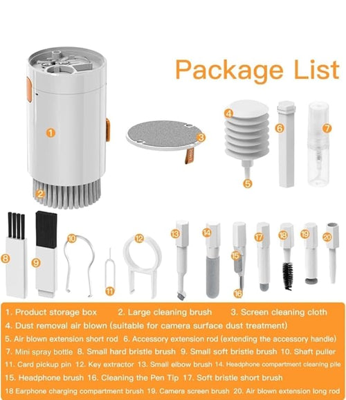 20 in 1 Electronic Cleaning Kit, Multi-Purpose Device Cleaner Cleaning Kit for Laptop