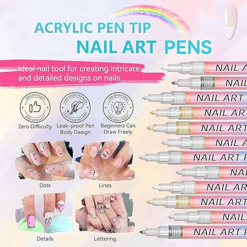 Nail Art Pens Set 12 Colors